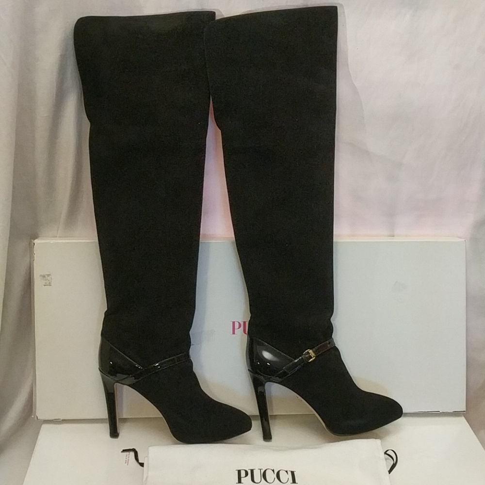 Emilio Pucci Black over the knee boots new